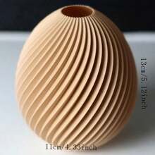 Modern Minimalist Brown Striped Plastic Vase, Suitable For Pampas Grass, Artificial Flowers, Spherical Design, Home Decor, Room Decor, Dining Table Centerpiece, Applicable For Living Room, Wedding Party, Easter Decoration Flower Vase Glass Vase