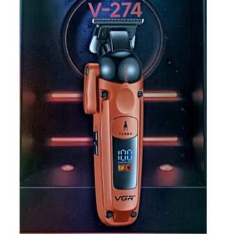  VGR Hair Clipper Professional Electric Hair Trimmer Nine Angles Of Blades Trimmer Cordless Hair Clipper Turbo Function Accelerator Trimmer Men Clipper Digital Display Barber Hair Clipper V-274