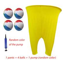 6 件套新款奶奶裤庭院游戏，1 条游戏裤 + 4 个球 + 1 个气泵（颜色随机）