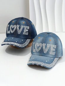 Sombrero de sol de moda para comercio transfronterizo, estilo deportivo hip hop con decoración de letras con tachuelas, adecuado para senderismo, camping, fiestas