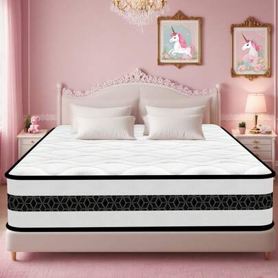 Materasso 140x190x28 cm, Materasso a Molle, Materasso Ibrido a Molle Insacchettate, Rigidità Media, 7 Zone, Certificato Oeko-Tex