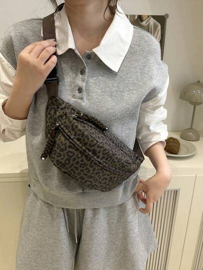 Fashionable Nylon Crossbody Bag, Solid Color Shoulder Bag, Women's Casual Shoulder Bag, Suitable For Outdoor Sports