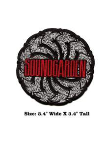 1 pieza Parche con el logotipo en blanco y negro de Soundgarden, banda de rock de Seattle, bordado para planchar - Multicolor - Ver 2