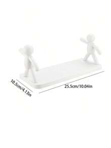 1 Modern Plastic Wall Mounted Shelf With Humanoid Pattern, Suitable For Kitchen Or Bathroom Storage, Shelf 1 Cute White Statue Wall Mounted Storage Shelf - No Drilling Required, Perfect For Bathroom And Kitchen Organization, Cosmetics Shelf, Room Decoration, Stylish And Practical Design, Bathroom Storage And Organizer Back To School