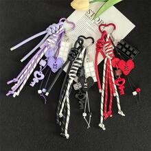 1-Piece Multi-Layer Keychain Charm With Heart Elements, Braided Rope Backpack Charm - Suitable Daily Outfits Of Men And Women - Purple - View 4