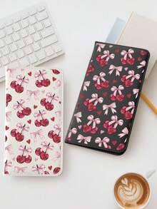 Cherry Bow Car Registration And Insurance Holder, PU Leather Glove Box Organizer,Car Registration And Insurance Holder, Auto Truck Document Wallet Travel Essentials Travel School Back To School School Supplies Holiday Holiday Essentials Vacation Accessories Passport Passport Cover Passport Holder,Ideal Gift For Car, Truck, Motorcycle And Trailer Owners, Also Great As A Christmas, New Year Gift