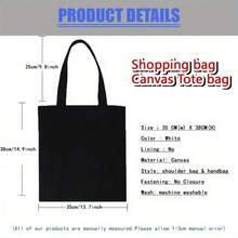 Grand sac fourre-tout à capacité élevée pour le travail, les déplacements, sac de transport avec motif lettre, sac en canevas, sac d'épaule pour les livres de l'université, sac de courses léger