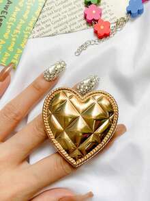 1 Metal Electroplated Mirror Surface Mobile Phone Stand, Adhesive Retractable Sliding Stand, Asymmetric-Shaped Stand, Desktop TV Viewing Wonder Compatible With IPhone, Android Phone, Gift For Birthday, Family, Friends Push-Pull Phone Grip Phone Holder Phone Accessories