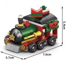 Caja de regalo educativa de juguete de bloques de construcción de Navidad - Papá Noel, árbol de Navidad, tren de Navidad, muñeco de nieve, trineo de renos, botas de Navidad, mini bloques de construcción de Navidad, regalo de Navidad, regalo creativo, mejores regalos festivos