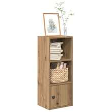 Libreria Larryhot in rovere artigianale 31x24x77 cm in legno ingegnerizzato, resistente e durevole, facile da montare, stile decorativo, adattA, Per riporre soprammobili, statuette, libri, piccoli oggetti, ecc. - Castano - Visualizzare 1