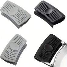2 Stücke Silikon Topfgriff Abdeckungen - hitzebeständige Küchen Topfdeckel Griffe, Gusseisen Topf Fingerschutz, nicht elektrische Silikon Griff Hüllen, schwarz und grau, Fingerschutz | ergonomisches Design | hitzebeständige Griffe