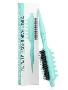 Wave Styling Comb - Wavy Teeth Comb With Pointed Tail, Frizz-Free, Easy To Comb, Lifts Roots, Suitable For Curly, Wavy And Natural Curly Hairstyles, Travel Essential, Hairstyling, Hair Care, Comb, Back Comb, Styling Comb, Curling Comb, Edge Comb, Hair Brush, Combing, Comb Set, Combing, Curling Comb, Detangling Comb, Women's Comb, Hair, Travel, Hair Products, Hair Tools, Hair Accessories, Hairstylist, Hairstylist Accessories, Salon, Hair Equipment - Multicolor - View 9