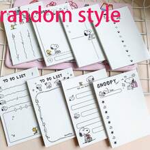 1 套/4 件 Kawaii Snoopy A7 记事本 - 简约黑白不粘便笺本，新潮风格学生口袋笔记本，手账速写本和日常笔记