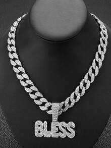 1 件项链水钻永不放弃吊坠项链感觉风格男士链式迈阿密项链男士 15 毫米冰晶嘻哈珠宝万圣节 - C款吊墜項鍊 - 查看 22