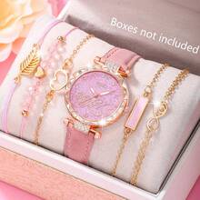 Bộ trang sức gồm đồng hồ đeo tay nữ thời trang tối giản mặt tròn và vòng tay bện, thích hợp đeo hàng ngày, làm quà sinh nhật, quà dự tiệc, quà tặng ngày lễ, quà tặng lý tưởng cho bản thân hoặc bạn bè. Không kèm hộp đựng. - Hồng - Xem 6