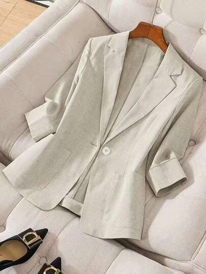 Lightweight Casual Blazer For Petite Women, Elegant Style