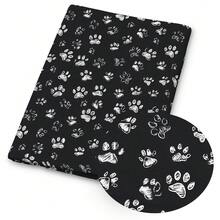 1 mảnh vải chần bông hình chó - Kích thước: 59 X 19,68 inch (150 X 50 cm), có họa tiết chó dễ thương, thích hợp cho đồ thủ công tự làm, chắp vá và làm ví - Đen và trắng - Xem 5