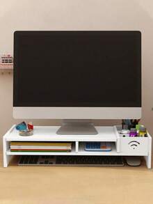 1pc Desktop Computer Monitor Riser, Multi-Layer Storage Rack, Suitable For Offices, Dormitories, Large-Capacity Organizers, Storage Box