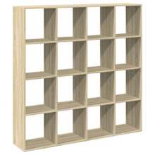 Libreria Larryhot in rovere Sonoma 137,5x29x137,5 cm Legno ingegnerizzato, resistente e durevole, facile da montare, stile decorativo, adattA, Per riporre soprammobili, statuette, libri, piccoli oggetti, ecc. - Castano - Visualizzare 2