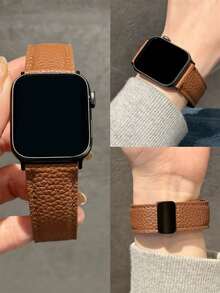 男女通用皮革磁铁表带，兼容 46 毫米 45 毫米 49 毫米 38 毫米 40 毫米 41 毫米 42 毫米 44 毫米表带；兼容 Series Ultra2/Ultra/SE2/SE/11/10/9/8/7/6/5/4/3/2/1 - 棕色 - 查看 7