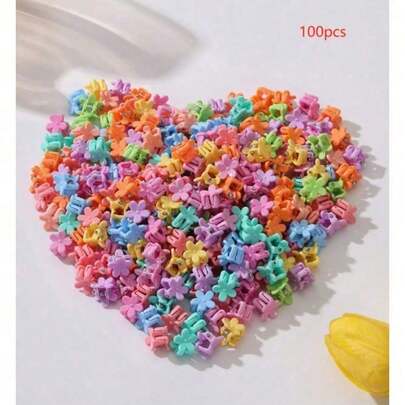 100 Pieces Of Mini Hair Clips - Colorful Star Hair Clips - Rabbit Ear Hair Clips - Elegant Accessories - Daily Hair Decoration - Holiday Party Hair Accessories