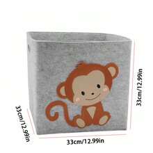 毛毡收纳篮家用收纳盒桌面收纳盒，可收纳零食、玩具、脏衣服、杂物，可爱卡通风格