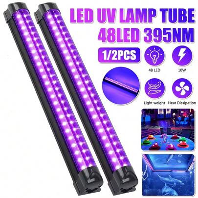 Lâmpada fluorescente LED UV USB de 395-400 nm, portátil, violeta, para bar, palco KTV, tubo de luz LED roxo, que brilha no escuro, suprimentos para festas, decorações de Halloween, sala, pintura corporal, pôster
