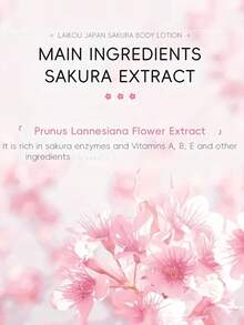 1pc 200g Sakura Body Lotion, Moisturizing, Long-Lasting Fragrance, Hydrating, Suitable For Daily Skin Care, Holiday Gifts, Valentine's Day Gifts. Deep Moisturizing Body Lotion Prevents Dryness And Cracking, Improves Uneven Skin Tone, Long-Lasting Hydration, Smooth And Radiant Skin, Enriched With Nutrients, Vitamins And Natural Extracts, Enhances Skin Elasticity, Promotes All-Day Healthy Glow