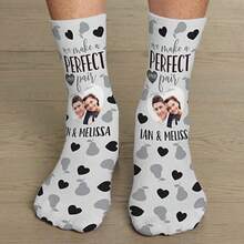 10 pares de calcetines personalizados para parejas con foto hecha en EE. UU., calcetines personalizados con foto para boda, calcetines personalizados con foto - Multicolor - Ver 3