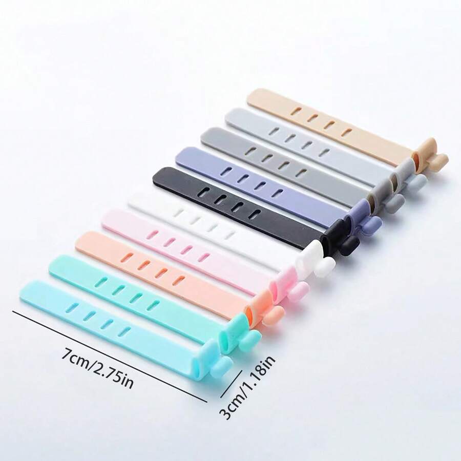 60/30/10PCS Silicone Cable Organizer Bag Travel Reusable USB Cable Ties Cable Wraps Cable Storage Straps - Multicolor - View 1