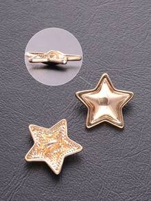 10pcs/Set Metal Five-Pointed Star Buttons, Versatile Decoration For Women's Shirts, Cardigans, Coats, Sweaters, Suits, Uniforms, DIY Crafts, Bouquets, Shoes, Hats, Sewing & Household Tools Accessories - Multicolor - View 10