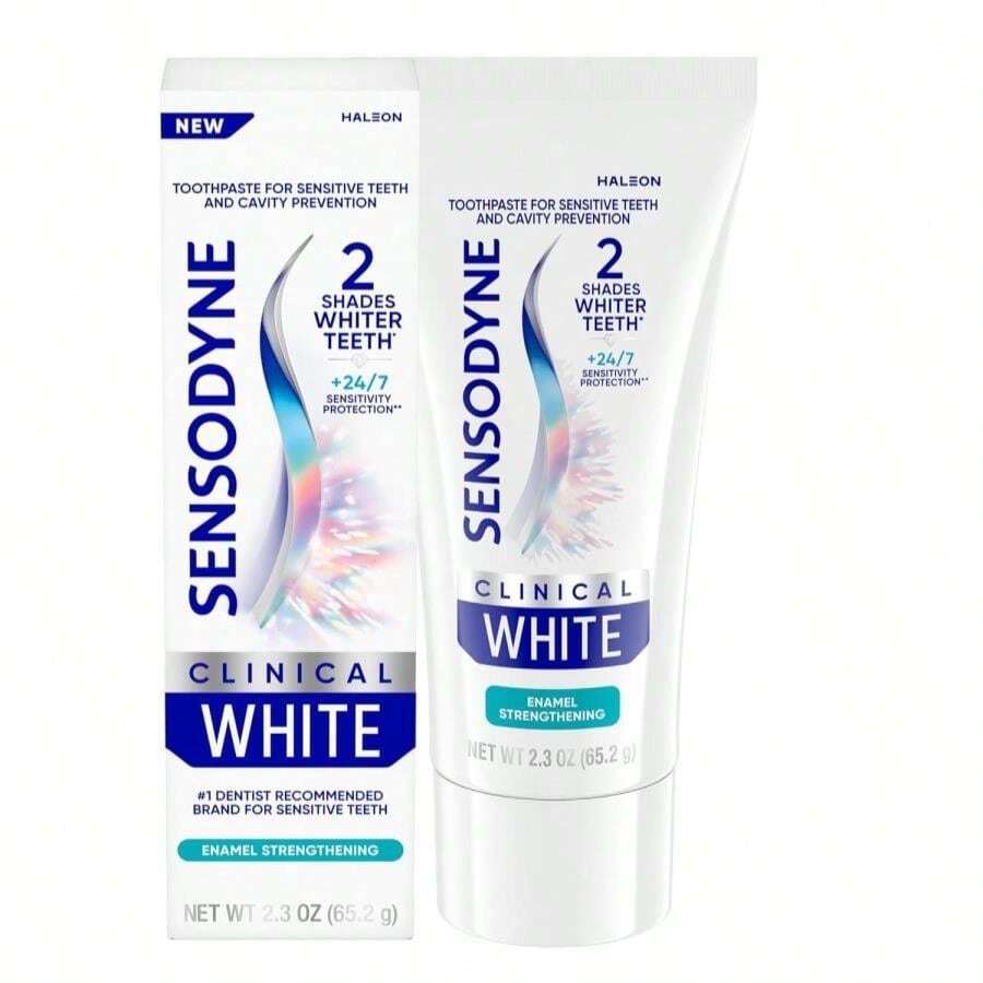 Sensodyne Clinical White Toothpaste Clinically Proven Whitening For Sensitive Teeth, Enamel Strengthening, 23 Oz - 白色 - 查看 1