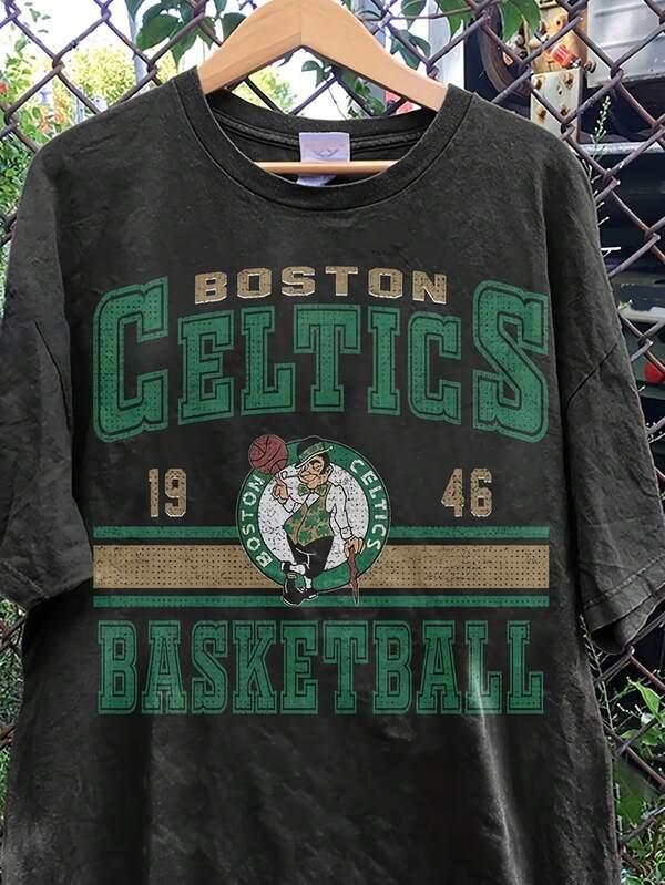NBA Boston Basketball Vintage Swea, Celtics Retro Shirt, Gift For Fan Boston Cistmas, Boston Basketball 90s Grahic Unisex 220G  High-Density Pure Cotton  T-Shirt - Ft And Gentle, I For Daily Wear, Gym Sessions, Vation, And A Perfect Birthday Or Day Surprise Clothes , Clothes  Vintage  Tops, Mujer Cute Cotton Tops