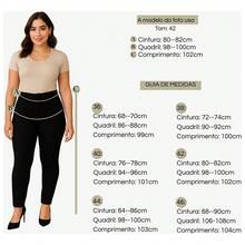 Calça Feminina Jeans Cintura Alta Lycra Modela Bumbum Elastano Skinny Estica Jean Levanta Bumbum - Preto - Visão 6