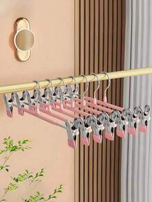 10/5/1 Kẹp treo quần áo bằng thép không gỉ và 1 móc treo quần áo, có thể kéo dài, liền mạch, dễ sử dụng, rất thích hợp cho tủ quần áo và sử dụng tại nhà, rất thích hợp để phơi váy và quần áo, có chút khác biệt về màu sắc không ảnh hưởng đến việc sử dụng - Nhiều màu - Xem 4