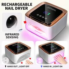 Đèn LED UV làm móng, máy sấy móng, đèn làm gel móng, đèn làm móng sạc điện có hẹn giờ, đèn UV làm gel móng tay, cảm biến tự động, đèn làm khô móng chuyên nghiệp cầm tay - Màu trắng, quà Giáng sinh, quà Valentine - Xem 7