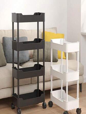 Multi-Layer Storage Cart, Multi-Layer Storage Rack,Portable Storage Rack, Floor-Standing Shelf,Small Cart Shelving Unit, Movable Ground Small Cart Shelving Unit, Multi-Layer Bathroom Shelving Unit, Book Storage Rack, Bathroom Shelving Unit, Household Living Room Storage Rack, Home Kitchen Storage Rack Accessories.For Multiple Scenarios(Color And Style Are Random)