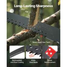 Manual Pole Saw, 118-809.3 Cm Extendable Pole Tree Pruner, Sharp 65Mn Steel Blade, Lightweight Fiberglass Handle Pole, Double-Hook Saw For High Branch Trimming, Pruning Tool For Palms, Shrubs - 綠色 - 查看 5
