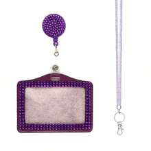 1 件彩色水钻 ABS 塑料伸缩简易挂钩、证件夹、皮带夹、水晶徽章挂绳、渔网项链、新手机挂绳学校用品、返校 - 彩色 - 查看 31