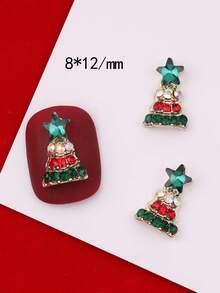 5个金属圣诞树钉装饰品 圣诞美甲DIY用品 美甲 - 彩色 - 查看 9