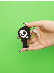 1PC Halloween Reaper Dabbing Embroidered Iron On Patch - Multicolor - View 3