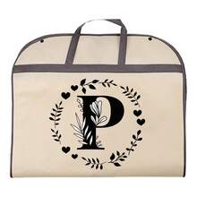 1个防尘衣物袋，防水衣物保护套，时尚26字母印花西装连衣裙衣物收纳袋，悬挂式衣柜整理袋，适用于学校、办公室、家庭、旅行、打包、收纳、返校季