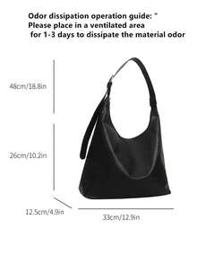 新款时尚女士大号手提包，高品质设计单肩手提包 - 黑色 - 查看 3