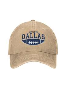 1pc Cowboy Baseball Cap With "City Love Dallas" Printed For Women & Men, Adjustable Casual Street Hat, Ideal For Outdoor Activities, Travel And Work - Màu Khaki - Xem 1