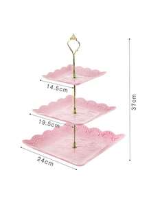 10pcs European Style 3-Tier Cake Stand, Plastic White Dessert Display Set For Afternoon Tea, Wedding, Baby Shower, Party, Includes 4pcs Cake Plate, 3pcs Cupcake Stand, 6pcs Dessert Tray