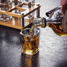 2.5 盎司/70 毫升厚底小酒杯，透明方形龙舌兰酒散装浓缩咖啡小酒杯，适用于伏特加、威士忌、龙舌兰酒、浓缩咖啡、利口酒和烈酒 - 透明 - 查看 7