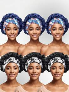 Set de 6 gorros para dormir, incluye gorro de seda para dormir, gorro para dormir de 7 días, gorro rizado para dormir, gorro de satén para dormir, diadema de gorro casual cómodo para dormir para mujeres - Multicolor (6 piezas) - Ver 17