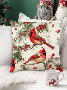 1 pieza Camino de mesa con diseño de pájaro navideño, Camino de mesa decorativo navideño, Camino de mesa tipo lino navideño, Camino de mesa, Camino de mesa, 1 pieza Camino de mesa, 4 piezas Individuales, 1 pieza Funda de cojín, 3 productos disponibles, Decoración de hogar de temporada para interiores y exteriores en invierno, Suministros para fiesta de Navidad, Decoración navideña para la habitación - Multicolor - Ver 7
