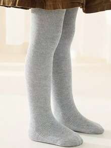 3条装婴儿幼儿保暖打底裤，带内衬，适合女童 - 纯色/条纹，非常适合寒冷天气穿着