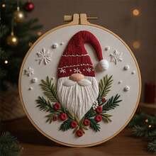 1 Set DIY Embroidery Kit With Plastic Embroidery Hoop, Christmas Gift Embroidery Wall Hanging Decor, Random Color Embroidery Frame